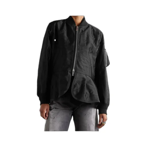 Zipped Twill Bomber Jacket