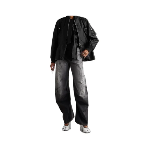 Zipped Twill Bomber Jacket