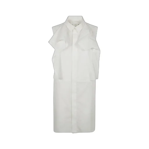 Ruffle-Detailed Sleeveless Shirt Dress