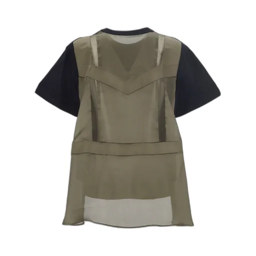 Semi-Sheer Panelled T-Shirt