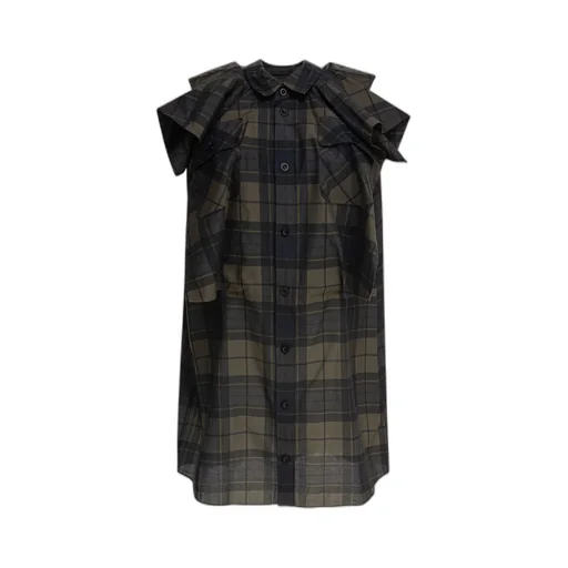 Classic Collar Checked Mini Dress