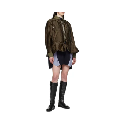 Pleated Bomber Jacket