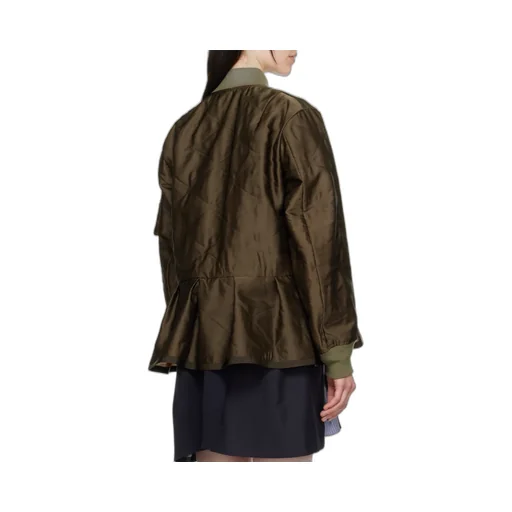 Pleated Bomber Jacket