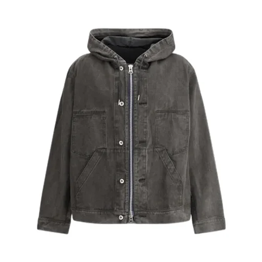Zipped Denim Hoodie