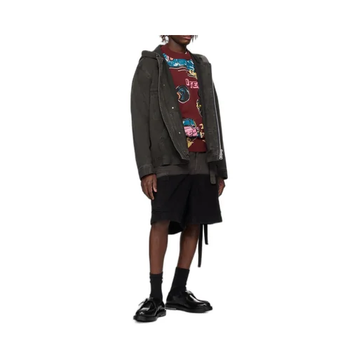 Zipped Denim Hoodie