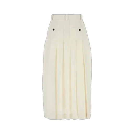 Belted Pleated Midi Skirt