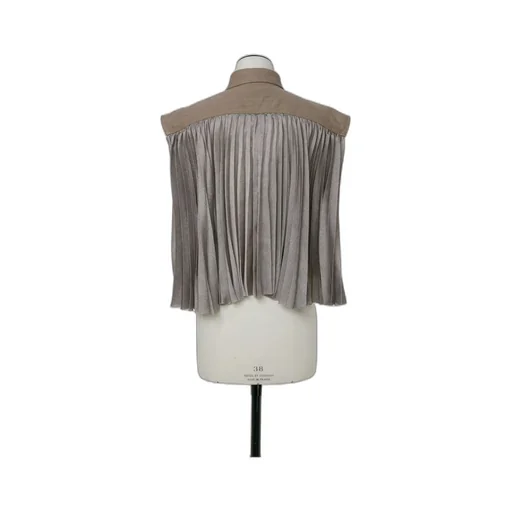 Collared Pleated Sleeveless Shirt