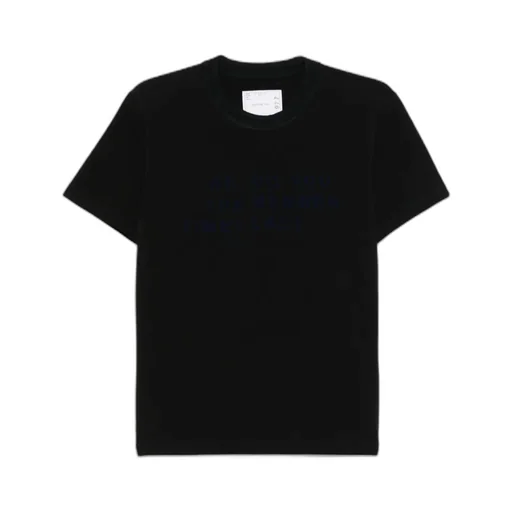 Flocked-Slogan T-Shirt