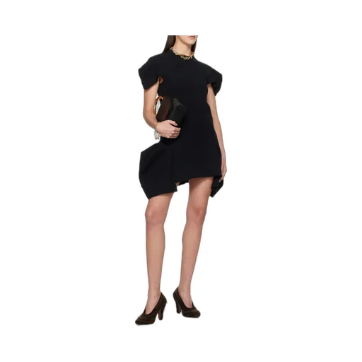 Asymmetric-Hem Mini Dress