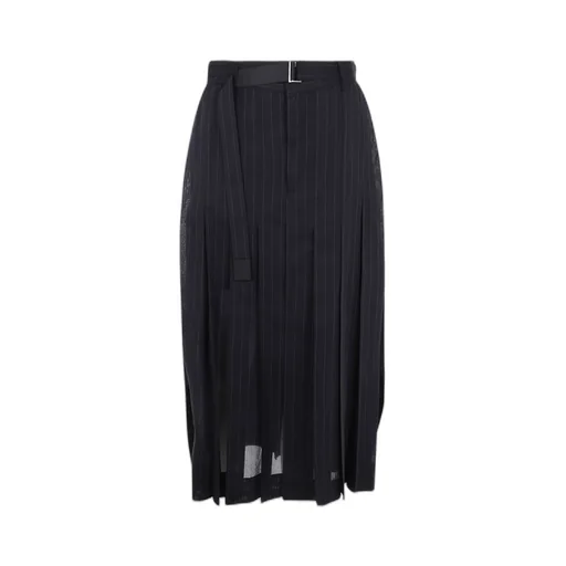 Pinstriped Midi Skirt