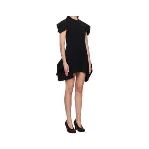 Asymmetric-Hem Mini Dress