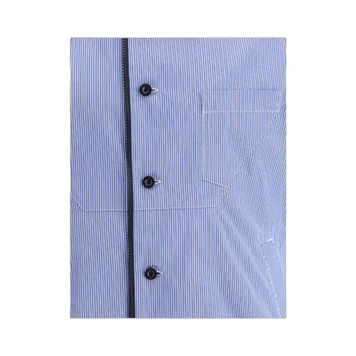 Striped Short-Sleeved Poplin Shirt