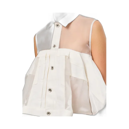 Sheer Panel Peplum Shirt
