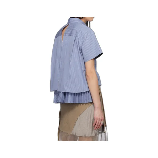 Striped Pleated Detail Shirt