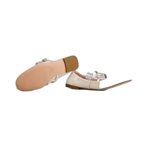 Strap Buckle Embellished Ballet Flats