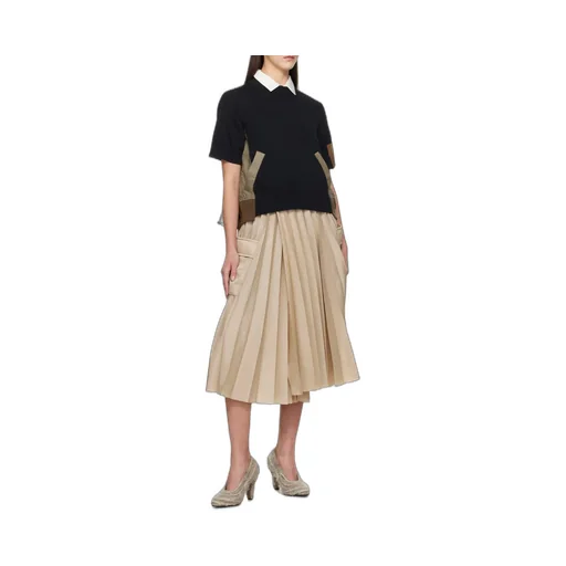 Spliced Round-Neck Sweater