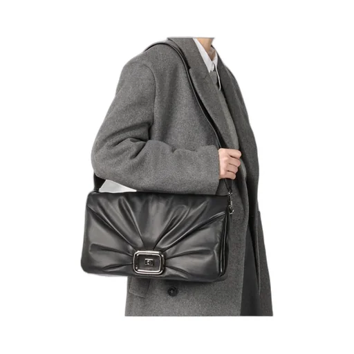 Viv Choc Chain-Linked Large Shoulder Bag