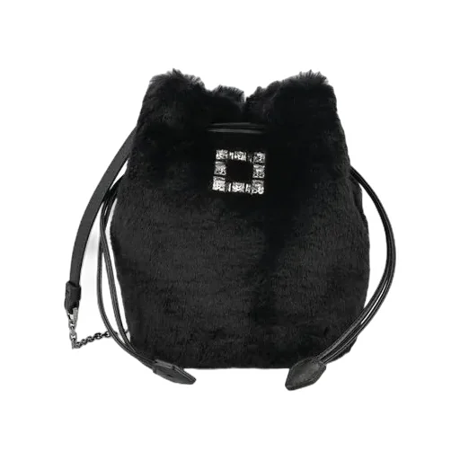 Buckle Embellished Drawstring Bucket Bag