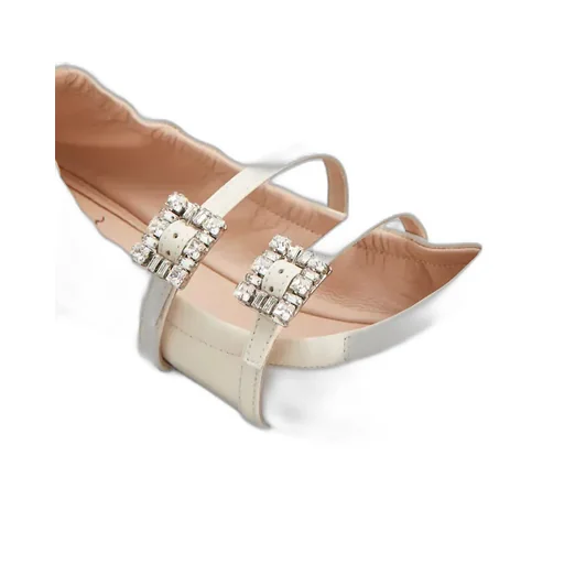 Strap Buckle Embellished Ballet Flats
