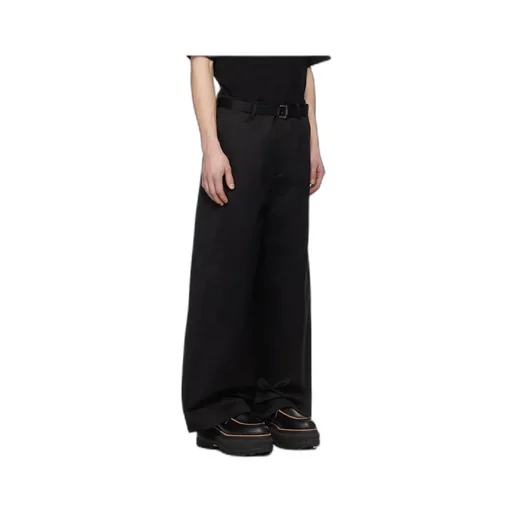 Twill Wide-Leg Trousers