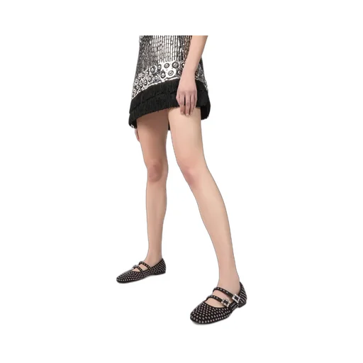 Stud Embellished Buckle Strap Flat Shoes