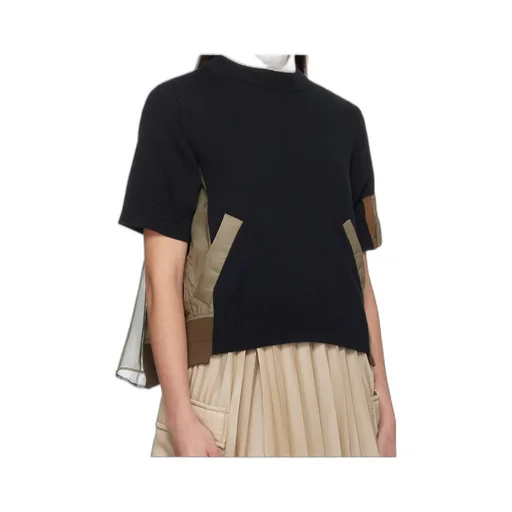 Spliced Round-Neck Sweater