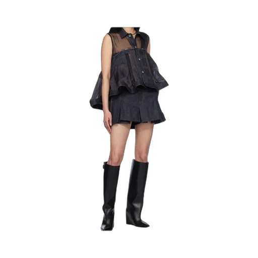 Semi-Sheer Panelled Vest