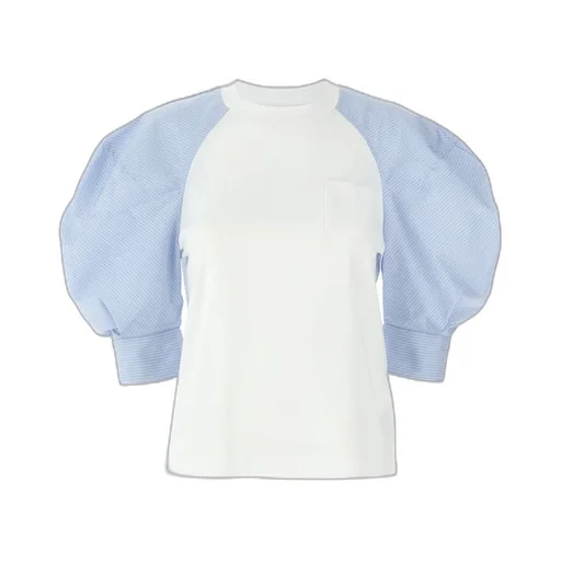 Puff-Sleeved Crew Neck T-Shirt