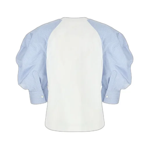 Puff-Sleeved Crew Neck T-Shirt