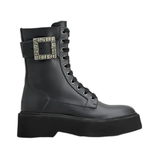 Viv' Ranger Embellished Buckle Combat Boots
