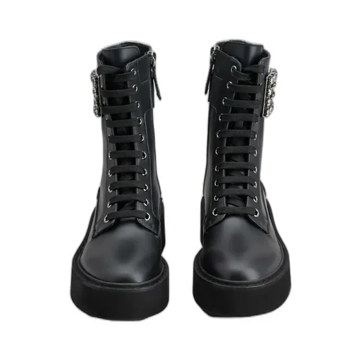 Viv' Ranger Embellished Buckle Combat Boots