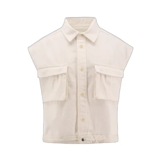 Collared Pleated Sleeveless Shirt