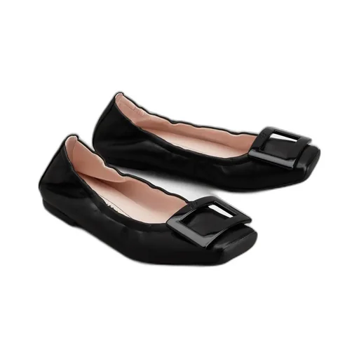 Viv' Pockette Lacquered Buckle Ballerinas