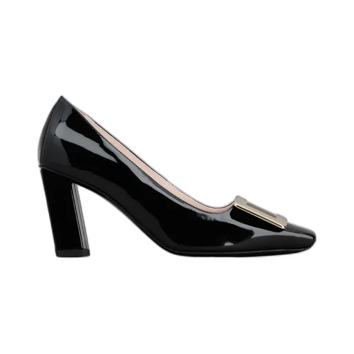 Logo Engraved Block Heel Pumps