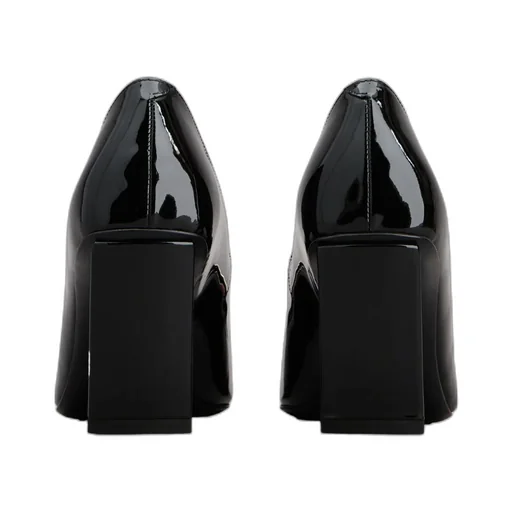 Logo Engraved Block Heel Pumps