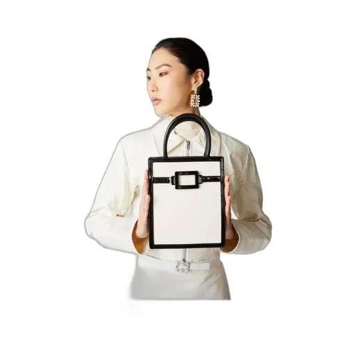 Belle Vivier Voyage Lacquered Buckle Mini Tote Bag