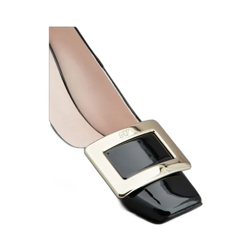 Logo Engraved Block Heel Pumps