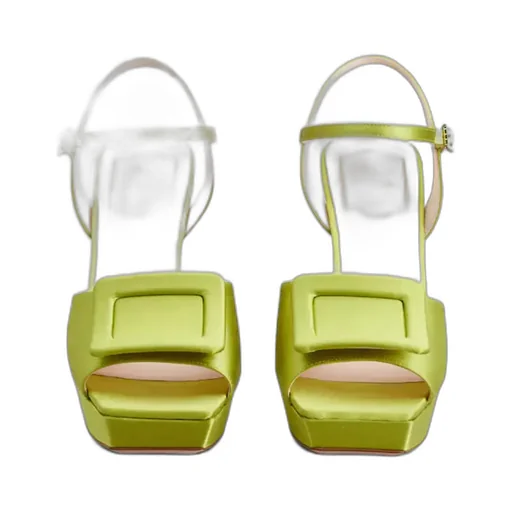 Covered Buckle Platform Sandals