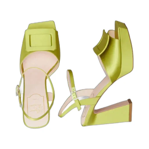 Covered Buckle Platform Sandals