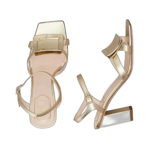 Belle Vivier Metal Buckle Sandals