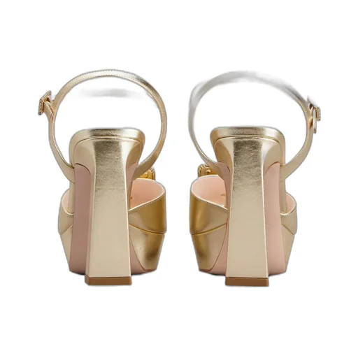 Covered Buckle Platform Sandals