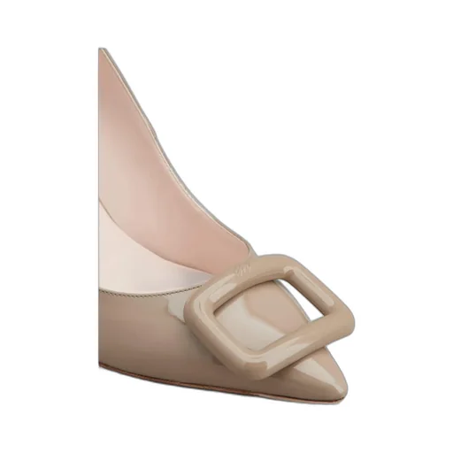 Viv' Choc Lacquered Buckle Pumps