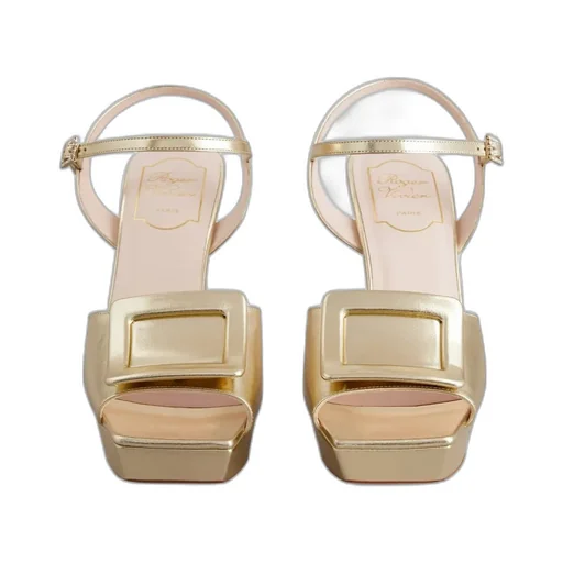 Covered Buckle Platform Sandals