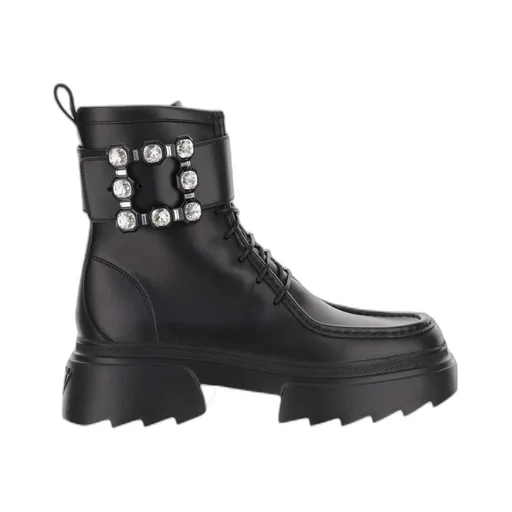 Embellished Lace-Up Boots