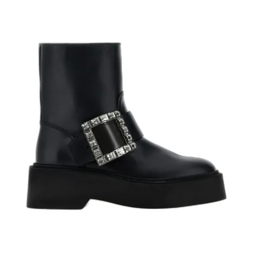 Buckle Detailed Round Toe Boots
