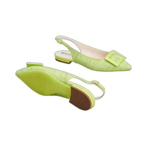 Gommettine Lacquered Buckle Slingback Piping Ballerinas