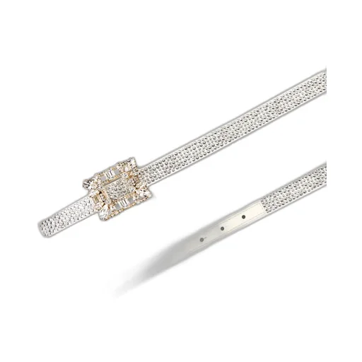 Broche Vivier Buckle Hotfix Belt In Satin