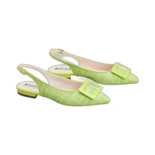 Gommettine Lacquered Buckle Slingback Piping Ballerinas