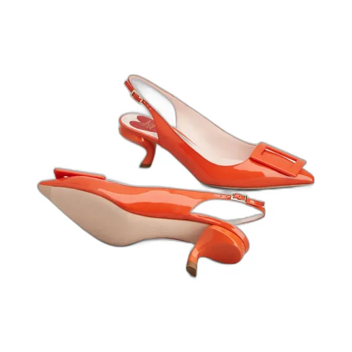 Virgule Lacquered Buckle Slingback Pumps