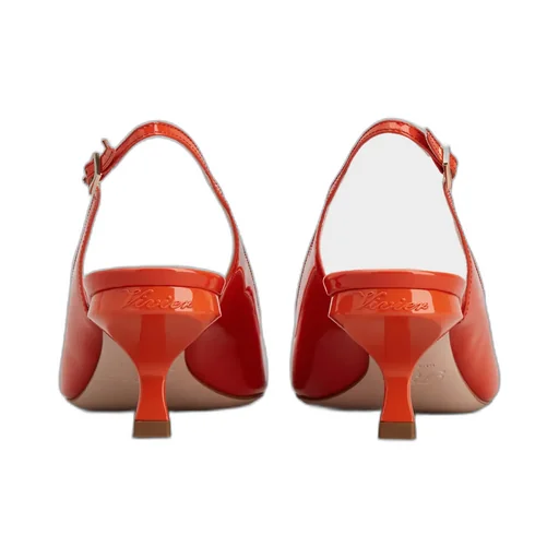 Virgule Lacquered Buckle Slingback Pumps